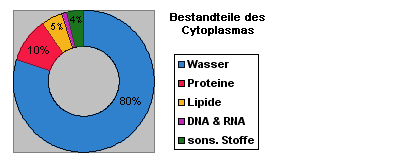 Kreisdiagramm: Bestandteile des Cytoplasmas