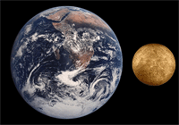 Größenvergleich: Erde vs. Merkur