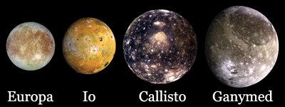 Europa, Io, Callisto und Ganymed