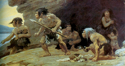 Eine kleine Gruppe von Neanderthalern